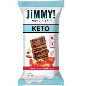 JiMMY! Keto Protein Bar Chocolate Strawberry Nut, 12 Count