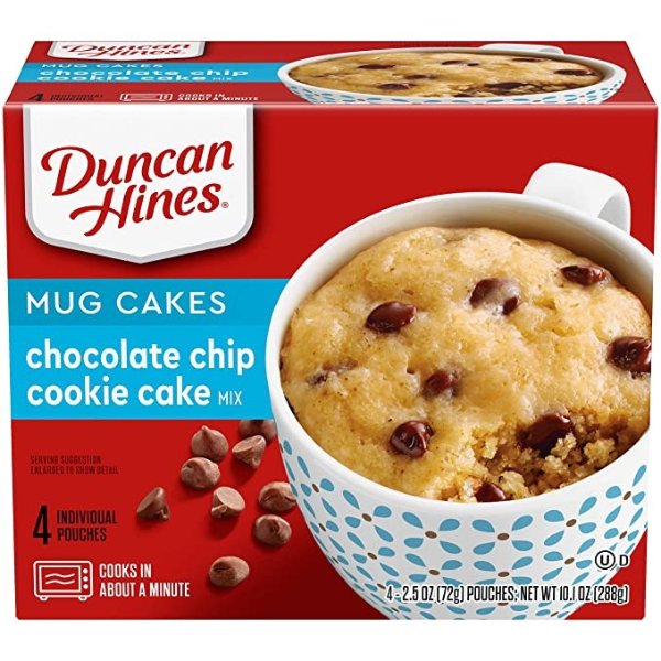 Duncan Hines 巧克力饼干马克杯蛋糕粉，4份装