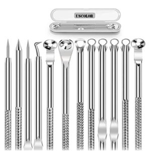 6PCS Dual Heads Blackhead Remover, Pimple Comedone Extractor, Acne Whitehead Blemish Removal Kit