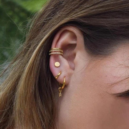 Boyfriend Button Stud Earrings in Gold