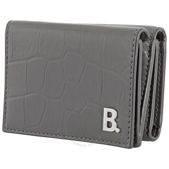 Men's Grey Matte Mini Leather Wallet