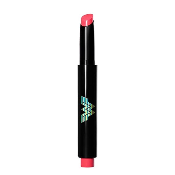 x WW84 Wonder Woman Kiss Melting Shine Lipstick, Moisturizing Non-Sticky Lipcolor with Coconut Oil and Shea Butter, in Pink, 002 Hot-Spirited, 0.64 oz