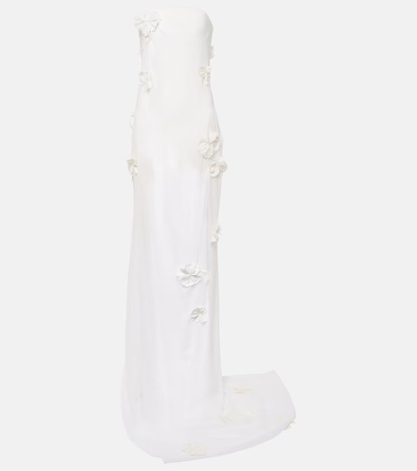 Embroidered silk-blend mousseline maxi dress