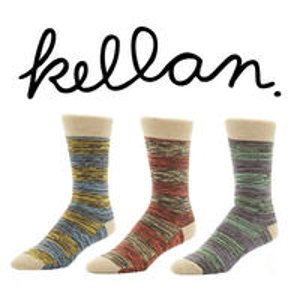 Kellan：购买3双袜子现价$25，购买5双袜子现价$40 ＋ 额外的5% OFF
