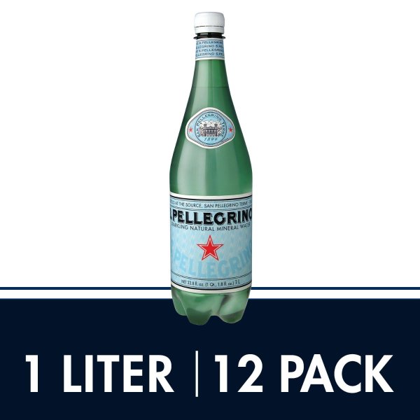 Sparkling Natural Mineral Water, 33.8 fl oz. Plastic Bottles (Pack of 12)