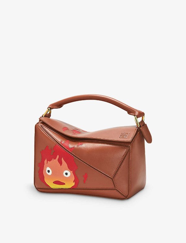 x Howl’s Moving Castle Puzzle Calcifer small leather shoulder bag