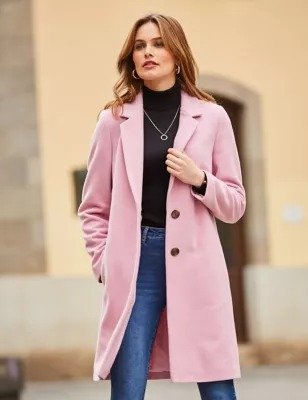 粉色羊绒外套