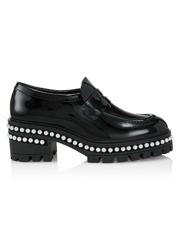 Soho Faux Pearl-Embellished Leather Loafers