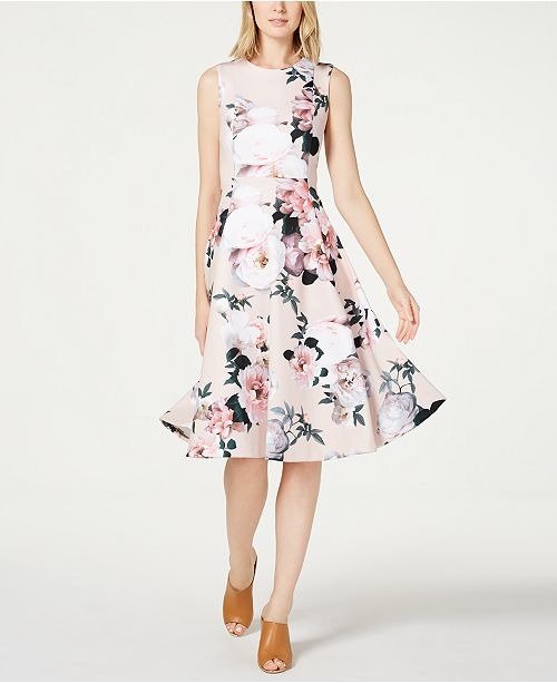 Floral-Print Fit & Flare Dress