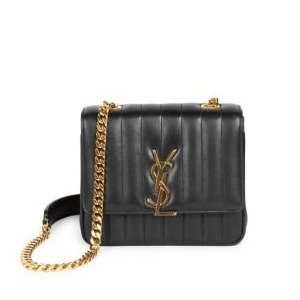 - Medium Vicky Leather Monogram Shoulder Bag