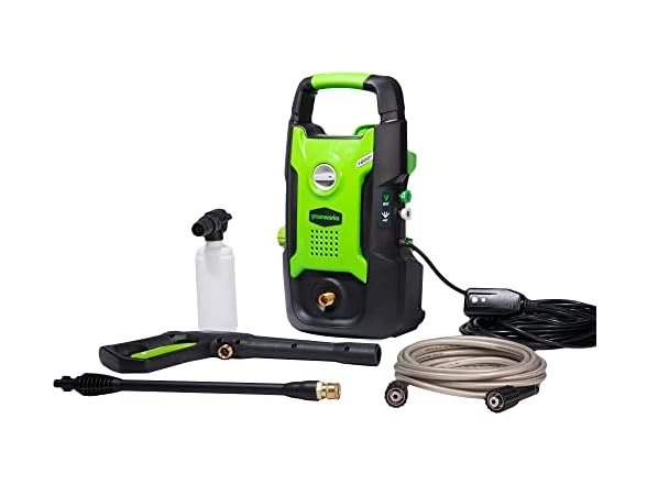 GPW1602 1600 PSI (1.2 GPM) Electric Pressure Washer (Ultra Compact / Lightweight / 20 FT Hose / 35 FT Power Cord) Great For Cars, Fences, Patios, Driveways