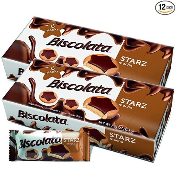 Starz Tea Biscuit Cookies with Mocha Chocolate - Pack of 12