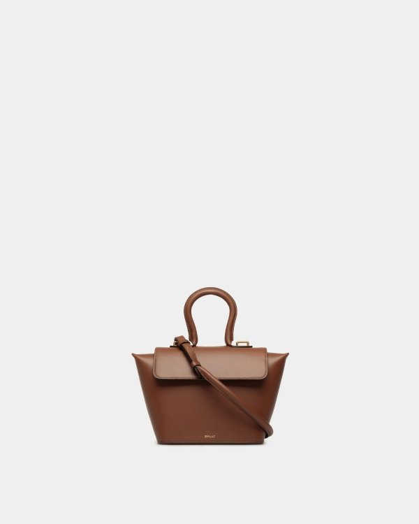Belle Top Handle Bag in Brown Leather