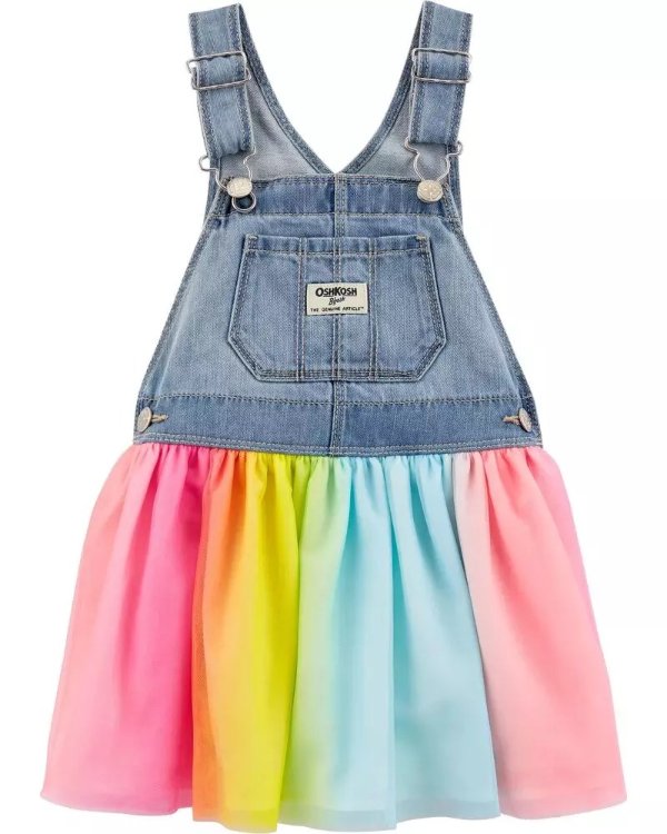女婴、幼童彩虹背带裙