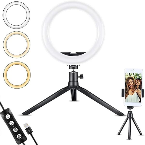 ACEHE 8'' Selfie LED Ring Light with Tripod Stand