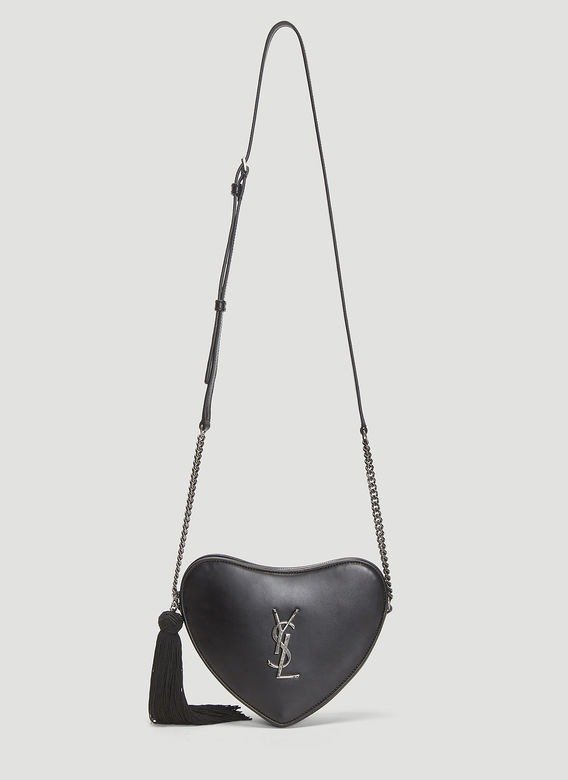 Monogram Mini Heart-Shaped Bag in Black