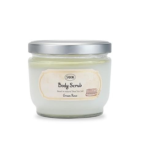 Large Body Scrub — Green Rose | Exfoliating Dead Sea Salt Body Scrub | Lemon, Bergamot, Citrus | For All Skin Types | 21.2 Oz