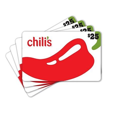 Chili's $100 Value Gift Cards - 4 x $25 - Sam's Club