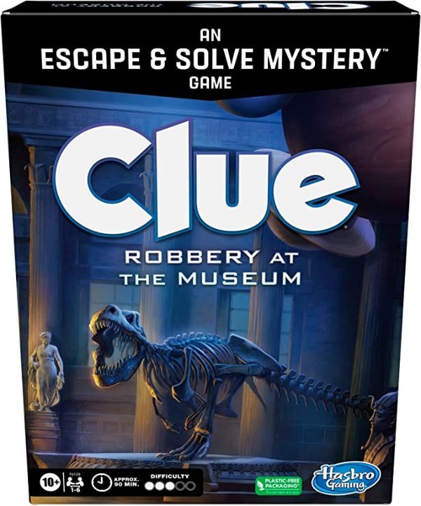 Clue Robbery at the Museum, Escape Room &Murder Mystery Games, Cooperative Family Board Game, Ages 10 and up, 1-6 Players