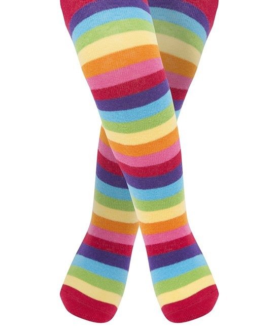 女婴幼童彩虹条纹裤袜
