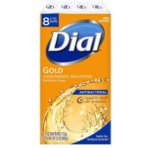 Dial Antibacterial Bar Soap, Gold, 4 Ounce (Pack of 8) Bars