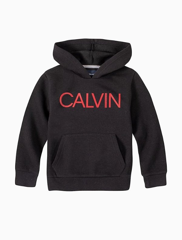 Boys Calvin Logo Pullover Hoodie