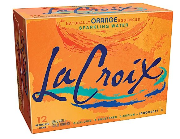 LaCroix Core Sparkling Water with Natural Orange Flavor 12 Oz Case of 12 Cans - Office Depot