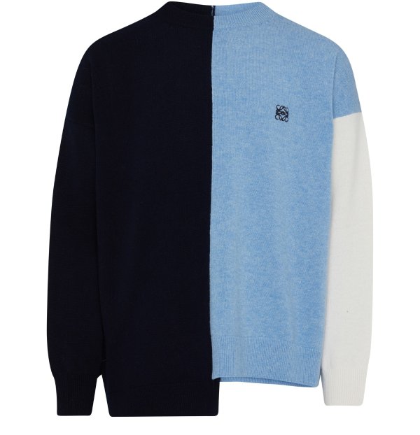 Asymmetric colorblock sweater