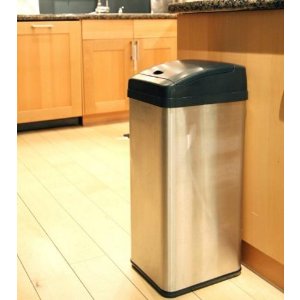 Lightning deal-iTouchless Extra-Wide Stainless Steel Automatic Sensor Touchless Trash Can, 13-Gallon
