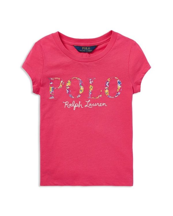 Girls' Floral-Polo Logo Tee - Little Kid