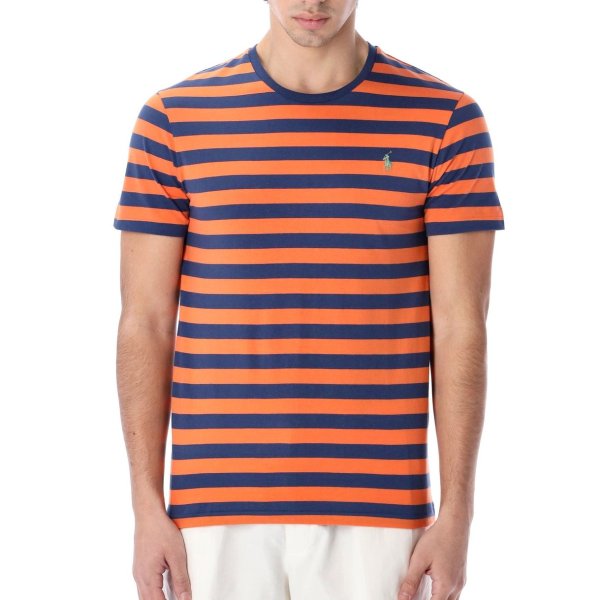 Logo Embroidered Striped T-Shirt