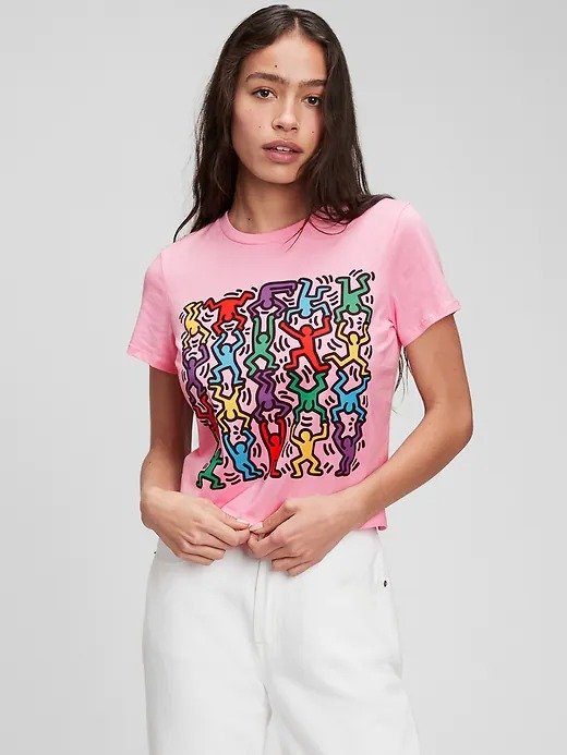 Keith Haring Shrunken Graphic T-Shirt