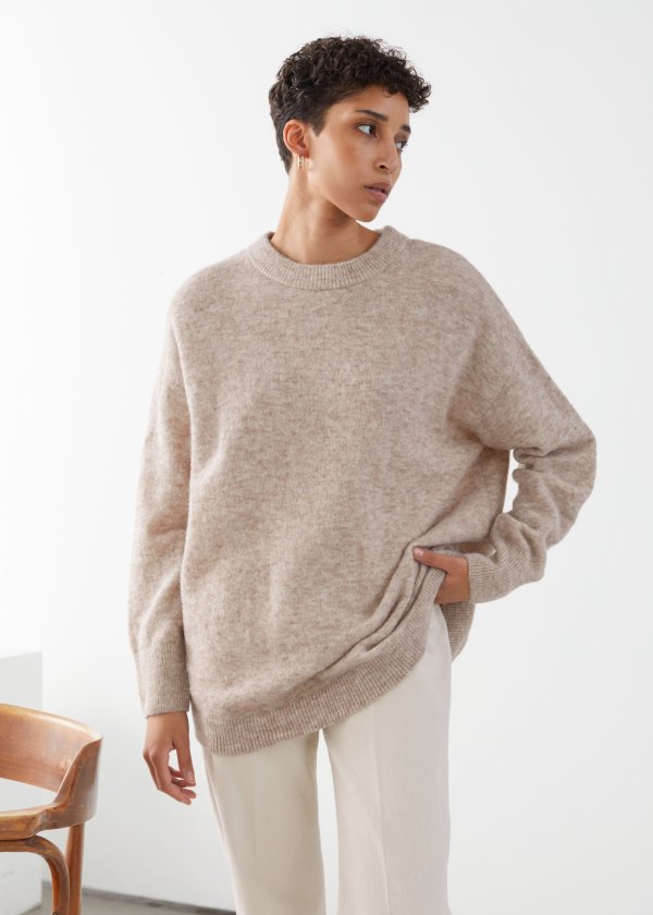 Oversized Alpaca Blend Relaxed Sweater