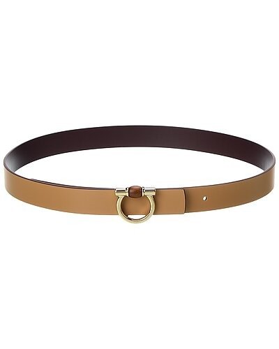 Ferragamo Gancini Reversible & Adjustable Leather Belt / Gilt