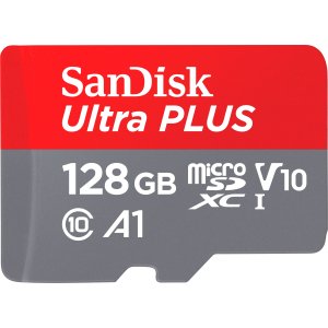 SanDisk - Ultra PLUS 128GB microSDXC UHS-I Memory Card