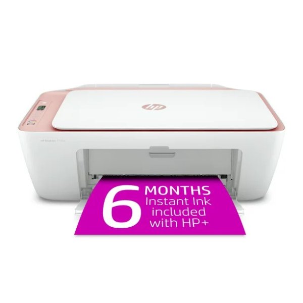 DeskJet 2742e Wireless Color All-in-One Inkjet Printer (Himalayan Pink) with 6 months Instant Ink Included with+