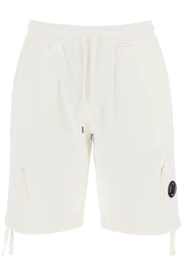 jogger shorts with diagonal pockets and lens