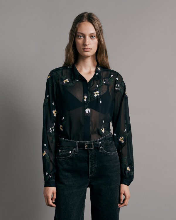 Buy Stevie Floral Embroidery Button Down Shirt for USD 175.00-245.00 | rag & bone