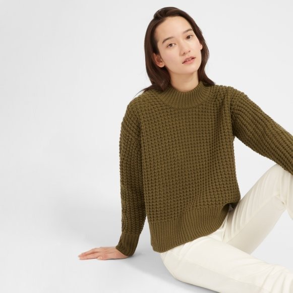 The Wool-Cashmere Waffle Square Crew