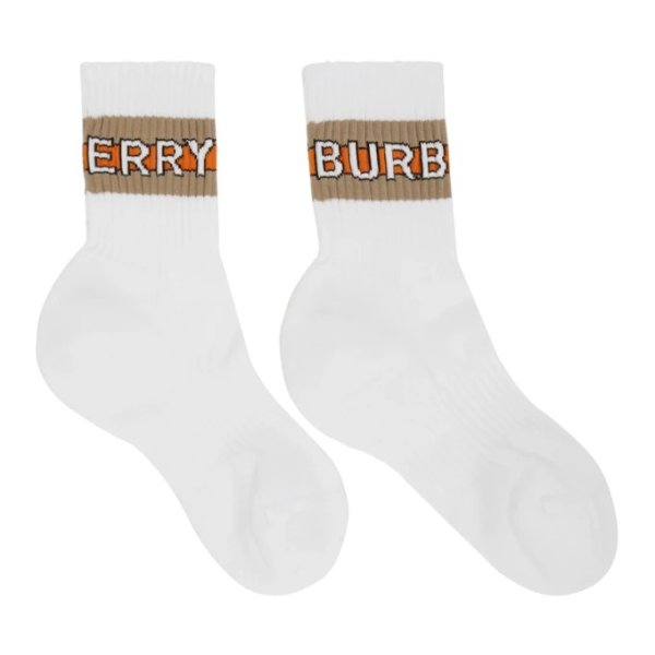 Burberry - White Logo Socks