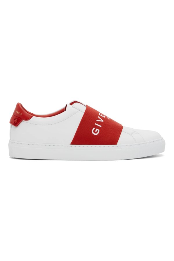 白色 & 红色 Elastic Urban Knots 运动鞋