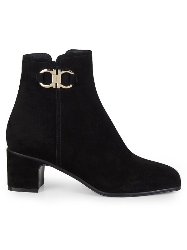Cesaro Square-Toe Suede Ankle Boots
