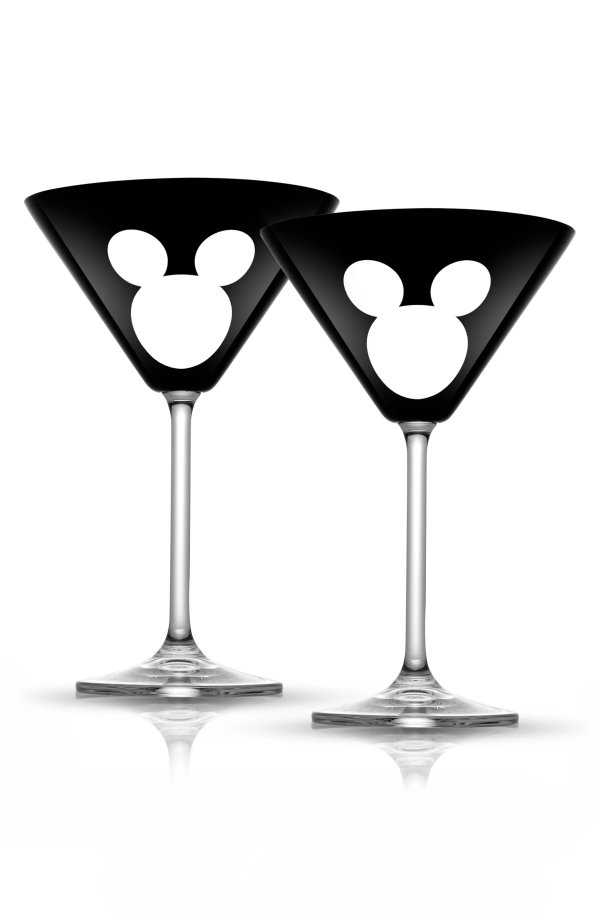 Disney Luxury Mickey Mouse Crystal Glasses - Set of 2