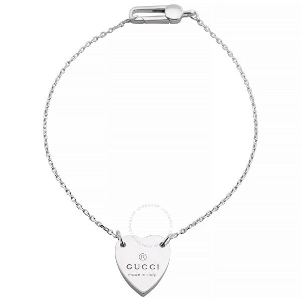 Silver Engraved Heart Motif Trademark Bracelet