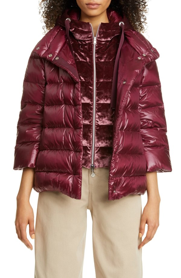 Classic Short Down Puffer Coat with Removable Windguard