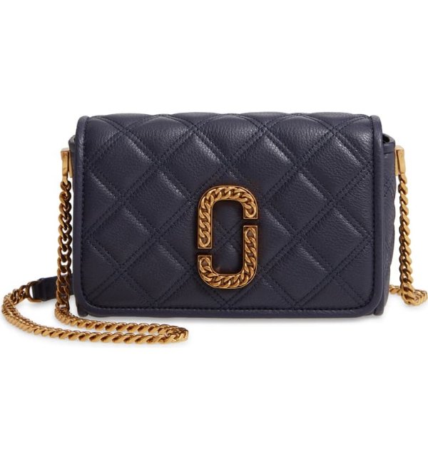 Quilted Leather Flap Crossbody Bag