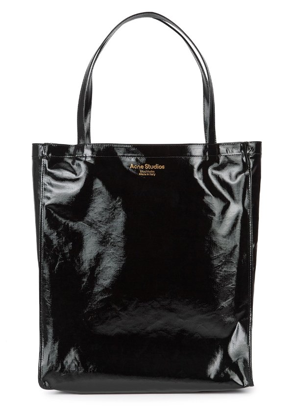 Audrey black coated canvas tote