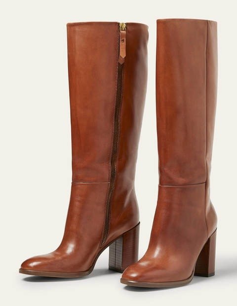 Chichester Knee High Boots - Tan | Boden US