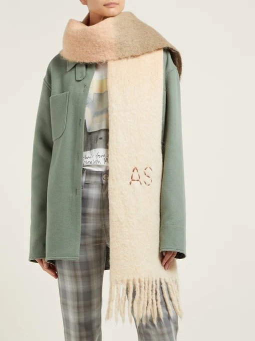 Bi-colour fringed scarf | Acne Studios | MATCHESFASHION.COM US