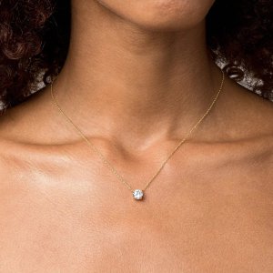 Aurate New YorkWhite Sapphire Solitaire Necklace